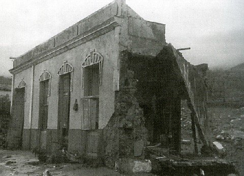 Casa de Don Eladio destrozada. La Tragedia del Llanito en La Palma (Canarias).