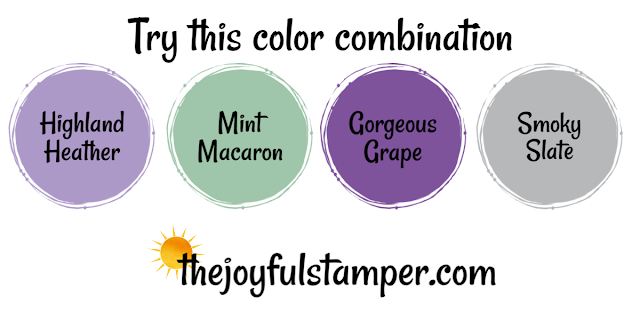 Highland Heather, Mint Macaron, Gorgeous Grape, Smoky Slate color combination Highland Heather, Mint Macaron, Gorgeous Grape, Smoky Slate color combination