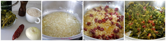 Arroz con grelos y chorizo