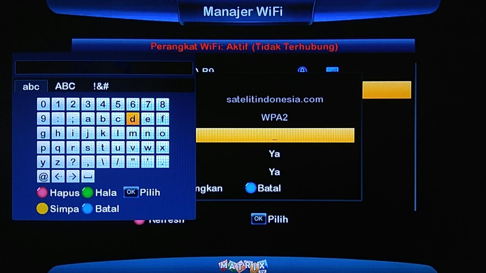 Cara Setting Wifi Matrix Big Burger HD 8MB