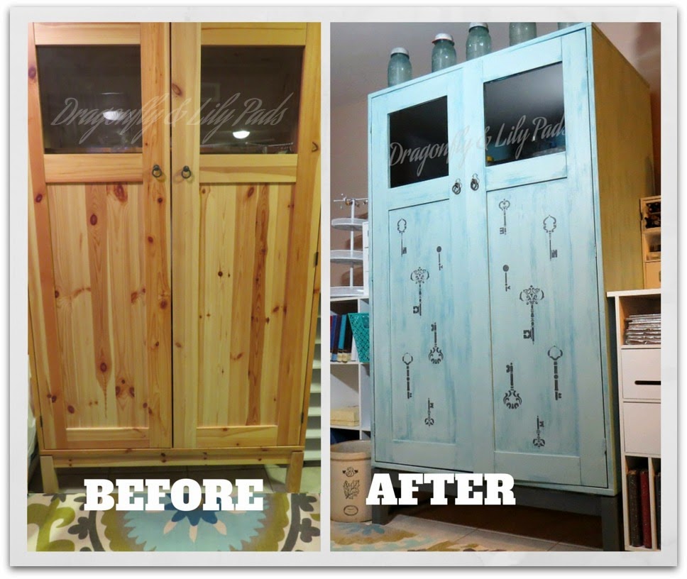 Dragonfly Lily Pads Ikea Computer Cabinet Transformed Into