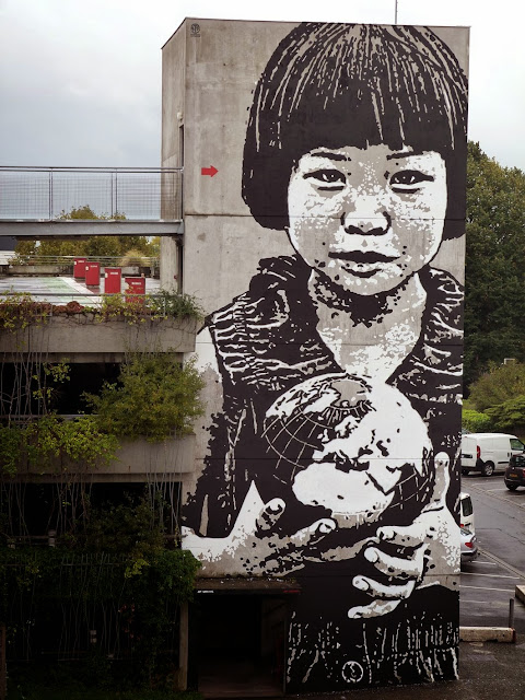 "This World Is Your World" New Street Art Mural By Jef Aerosol For Keep A Breast in Bordeaux, France. 3