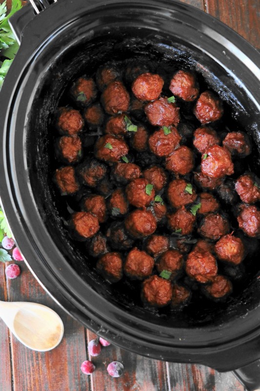 Slow Cooker Cranberry Meatballs The Kitchen is My Playground