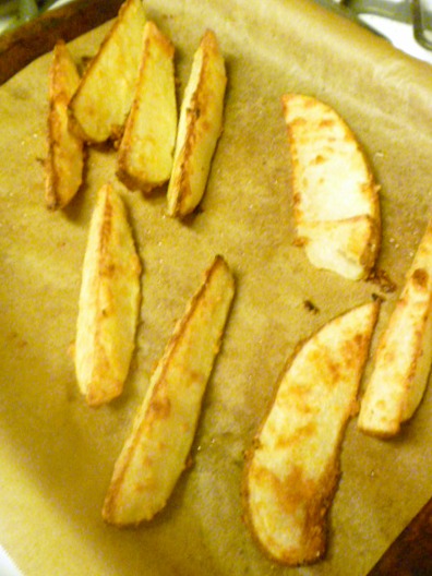 Crispy on the outside and tender on the inside with garlc and melted Parmesan all over the top!  HEAVEN  Savory Garlic Parmesan Potato Wedges - Slice of Southern