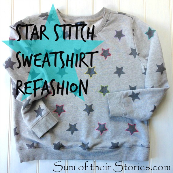 Star Stitch Sweatshirt Refashion