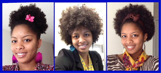 Natural curly hair progress before visiting the salon