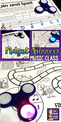Fidget spinners can be a useful and exciting manipulative for music class.  Your students can use them as regular spinners or as timers to practice their musical knowledge assessment.  Wow your administrator with fidget spinning assessment!  Music teacher WIN!