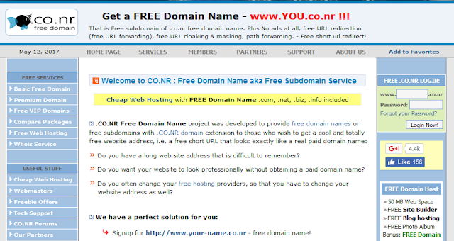Daftar Situs Penyedia Domain GRATIS Selamanya Freedomain.co.nr - Free domain name