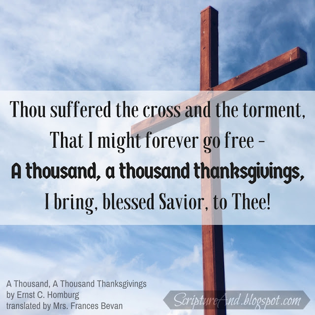 A Thousand, A Thousand Thanksgivings by Ernst C. Homburg | scriptureand.blogspot.com