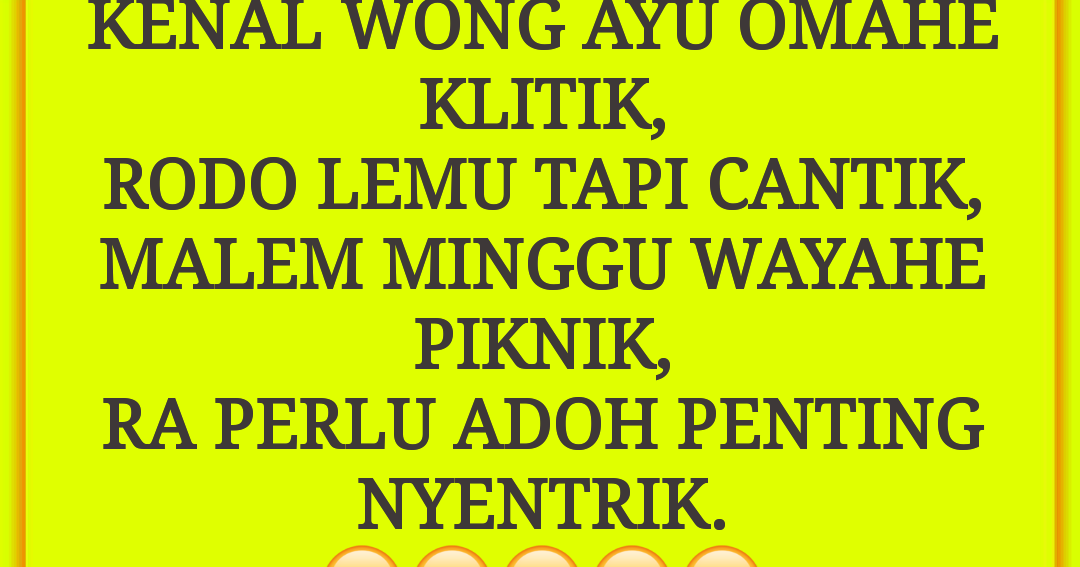 PANTUN JAWA LUCU MALAM MINGGU - DAGELAN NEWS