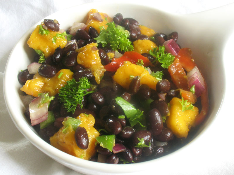 Black Bean Salad with Fresh Mango and a Chaat Masala Dressing Lisa's