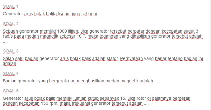 Contoh Soal Generator Arus Bolak Balik Ac Ezy Blog