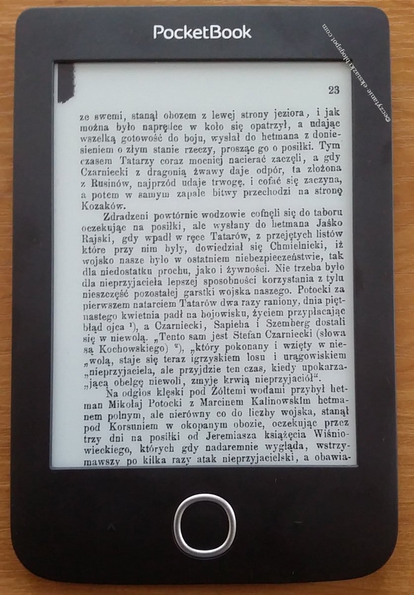 Plik DJVU w trybie kolumnowym na czytniku PocketBook Basic 3