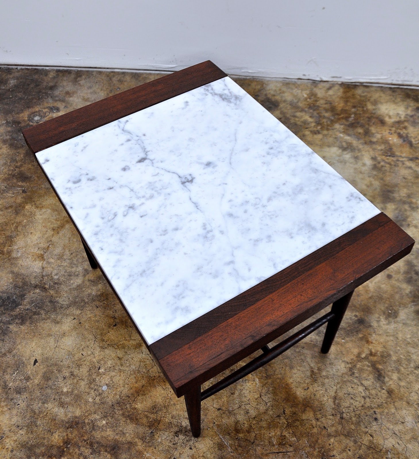 SELECT MODERN Danish Modern Marble Top Side or End Table