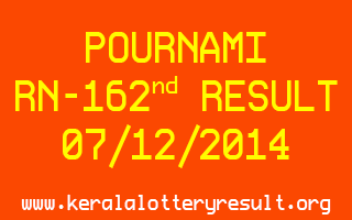 POURNAMI Lottery RN-162 Result 07-12-2014
