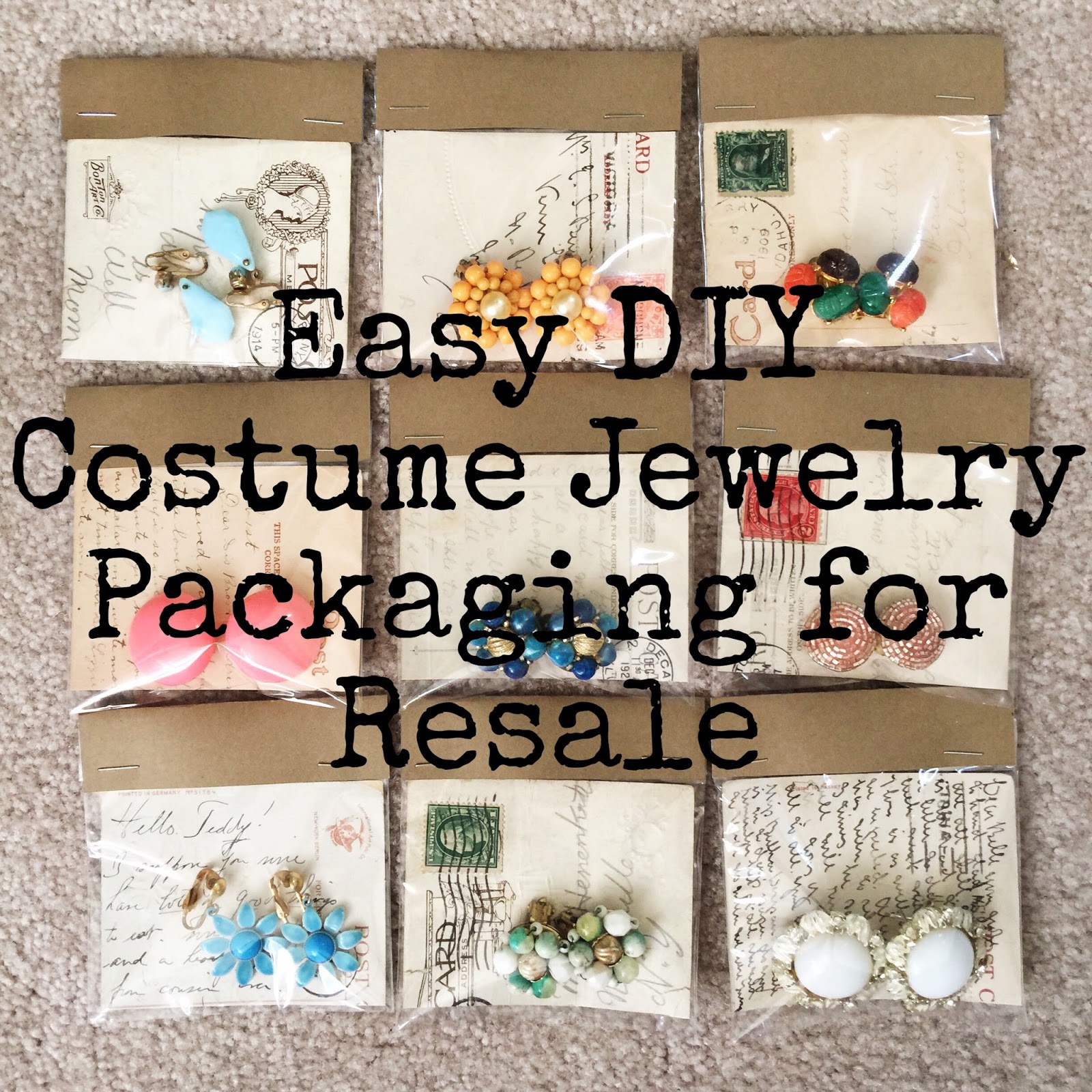 Melissa's Antiques Easy DIY Costume Jewelry Packaging for Resale