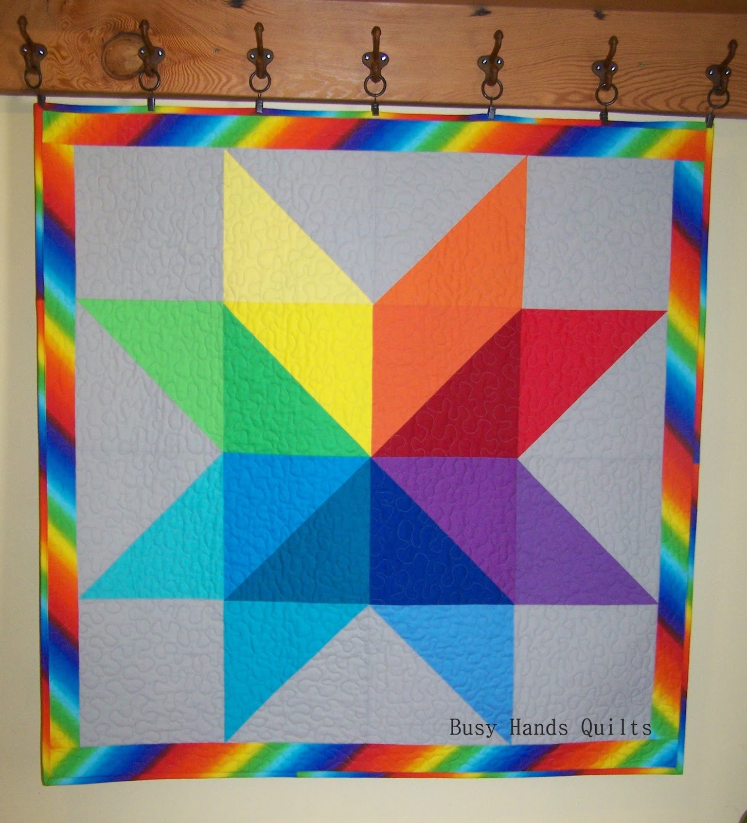 Busy Hands Quilts Custom Rainbow Star Baby Quilt {A Finish + My First
