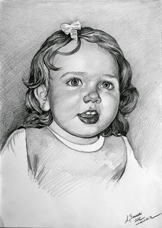 Portrett av en jente med en blyant