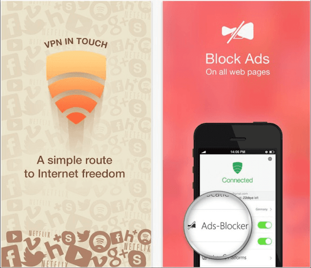 تسريع الأنترنت على الآيفون تطبيق VPN in Touch لتسريع الأنترنت على الآيفون