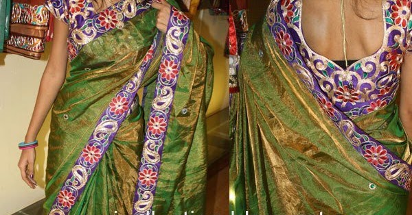 world of ethnic fashion !!!: Cut work uppada tissue sarees