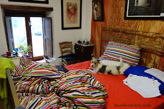 Dog in BED of the artist Dogsitting while writing an art newsletter Dog in artist's BED Dogsitting while writing an art newsletter