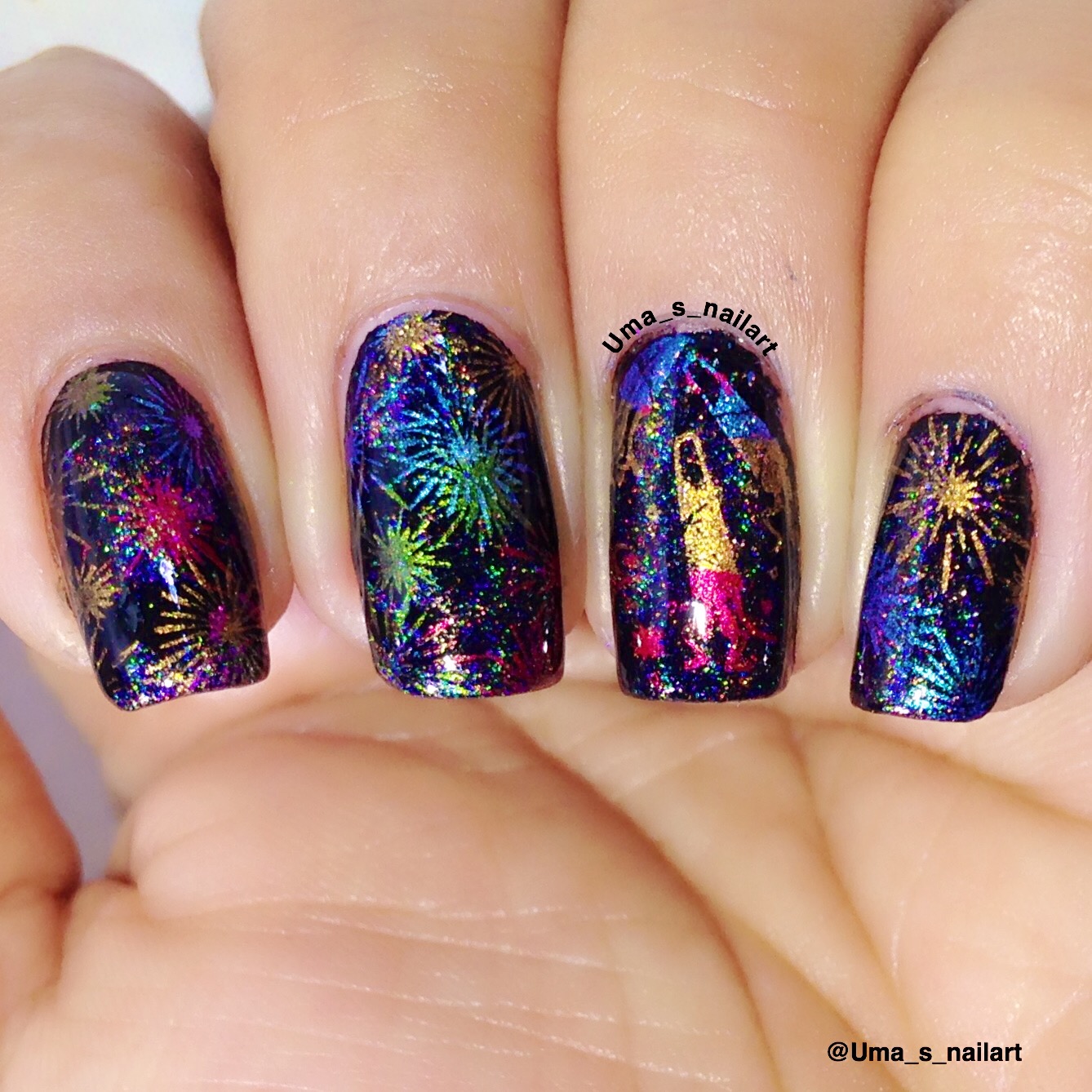 Uma's Nail Art: Fireworks Nails....