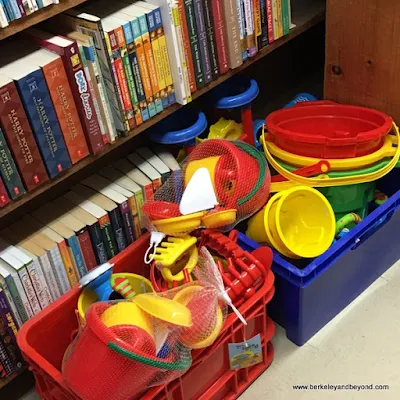 beach toys for sale at Stinson Beach Books in Stinson Beach, California