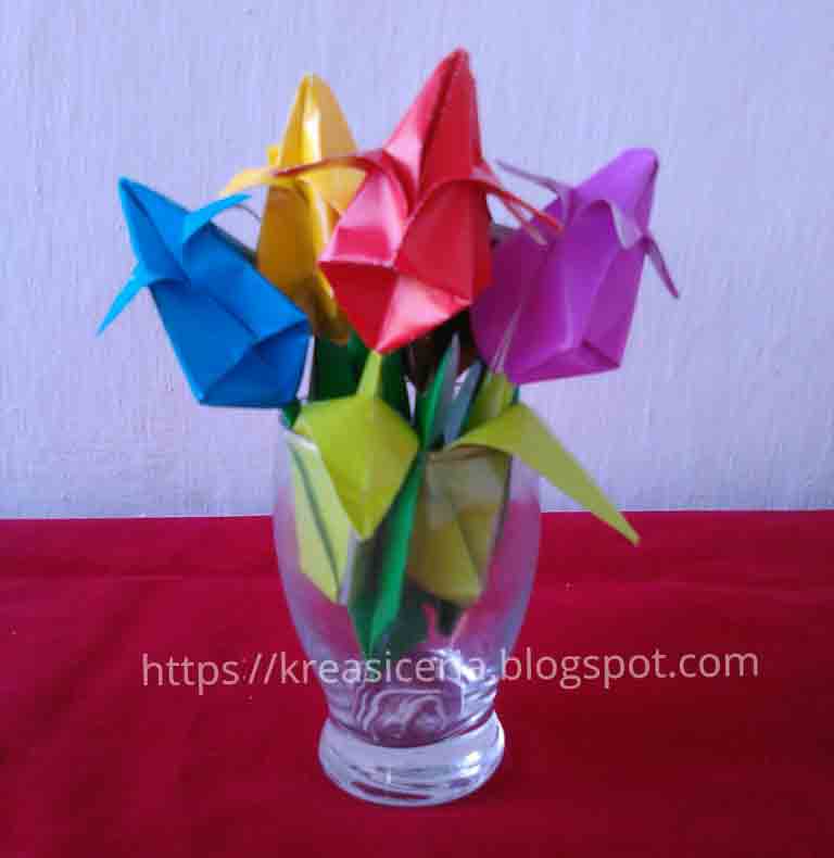 Cara Mudah Membuat Origami Bunga Tulip