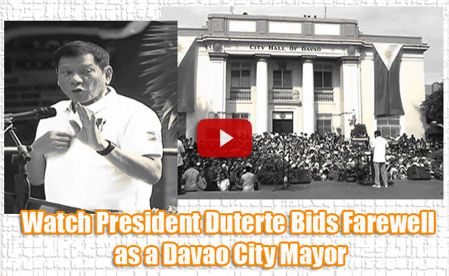 Watch President Duterte Bids Farewell as a Davao City Mayor Watch President Duterte Bids Farewell as a Davao City Mayor