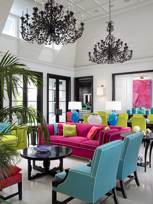 Charming Seaside Living SW Interesting Aqua and Black Chandeliers