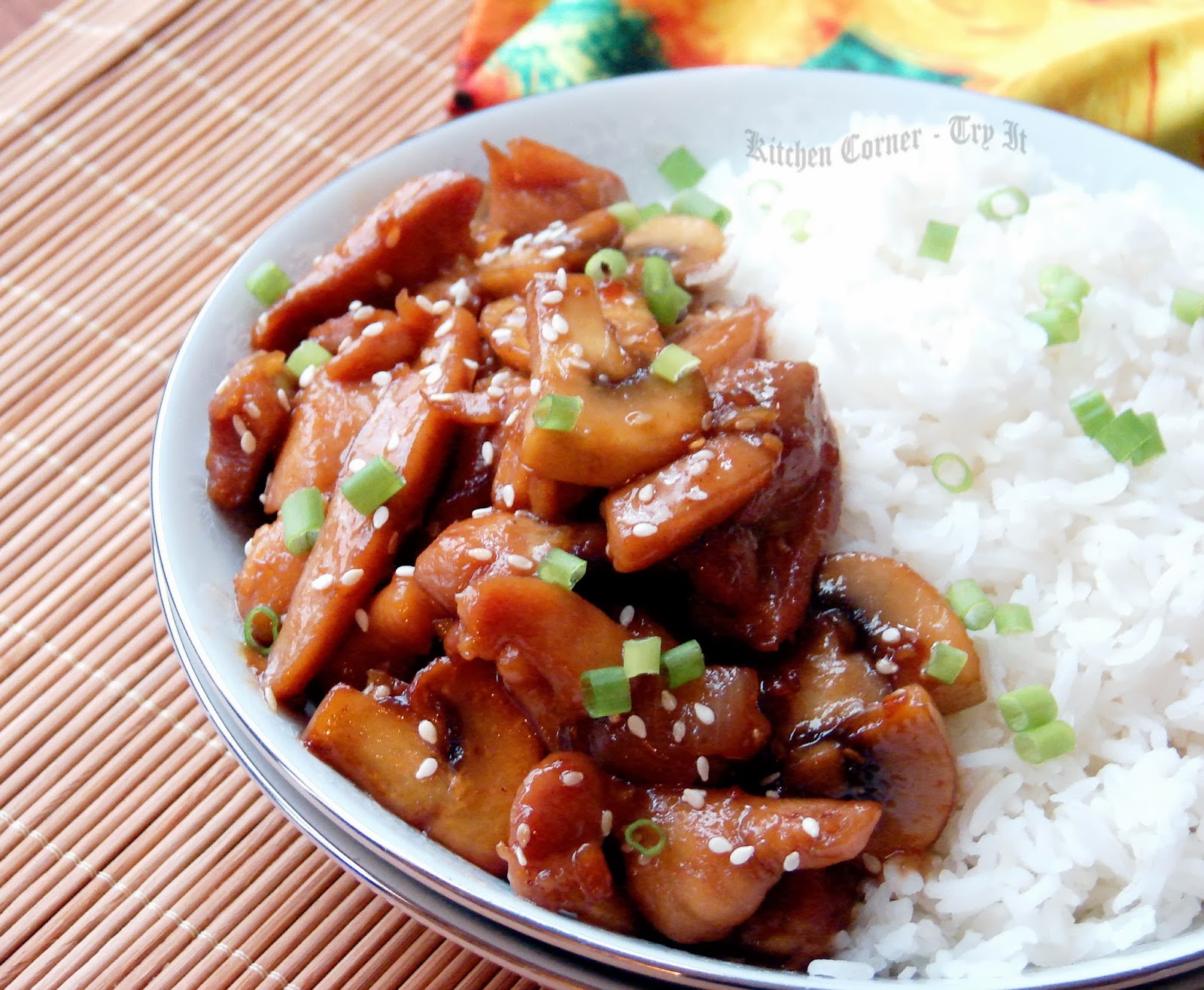 Mushrooms and Chicken Teriyaki