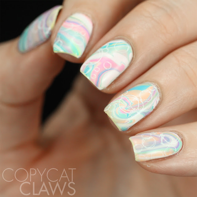 Bath bomb-inspired nail art