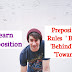 Preposition Rules | Use Of Prepositions Before, Behind, By, Towards