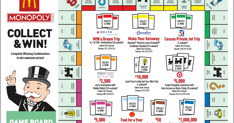 what items are on the mcdonalds monopoly what items are on the mcdonalds monopoly