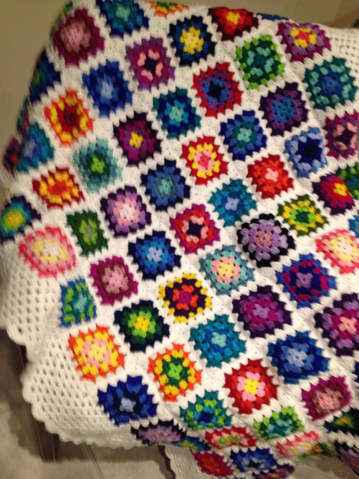 crafts Granny squares colourful blanket
