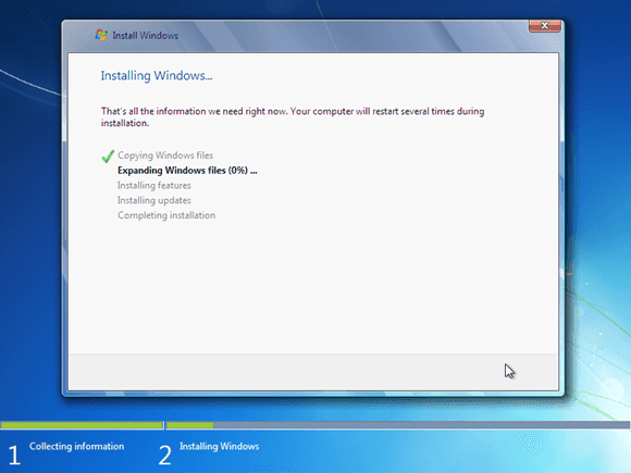 Cara instal windows 7 - proses instaling windows 7
