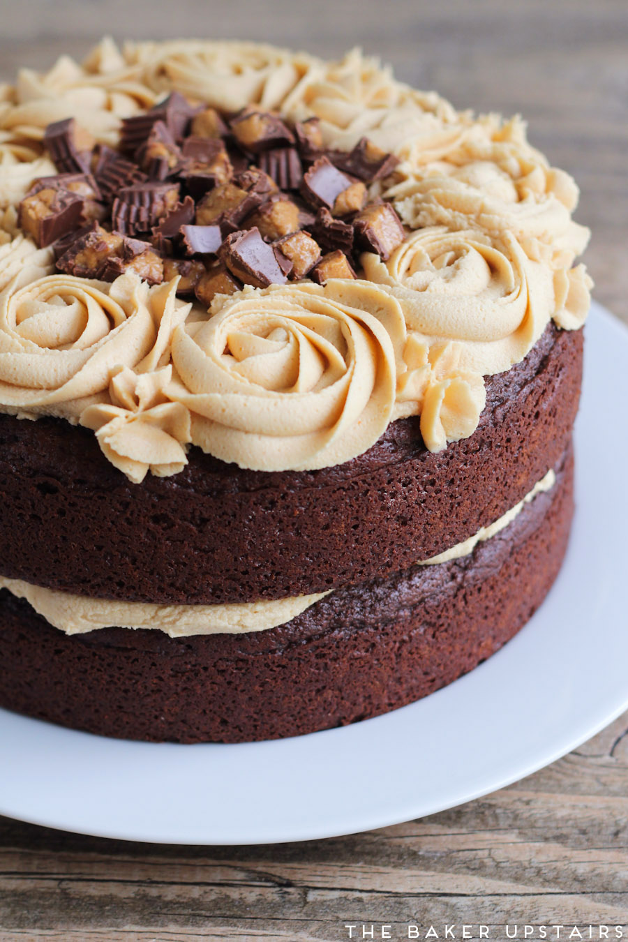 This chocolate peanut butter cake is so luscious and decadent, with the perfect combination of flavors!