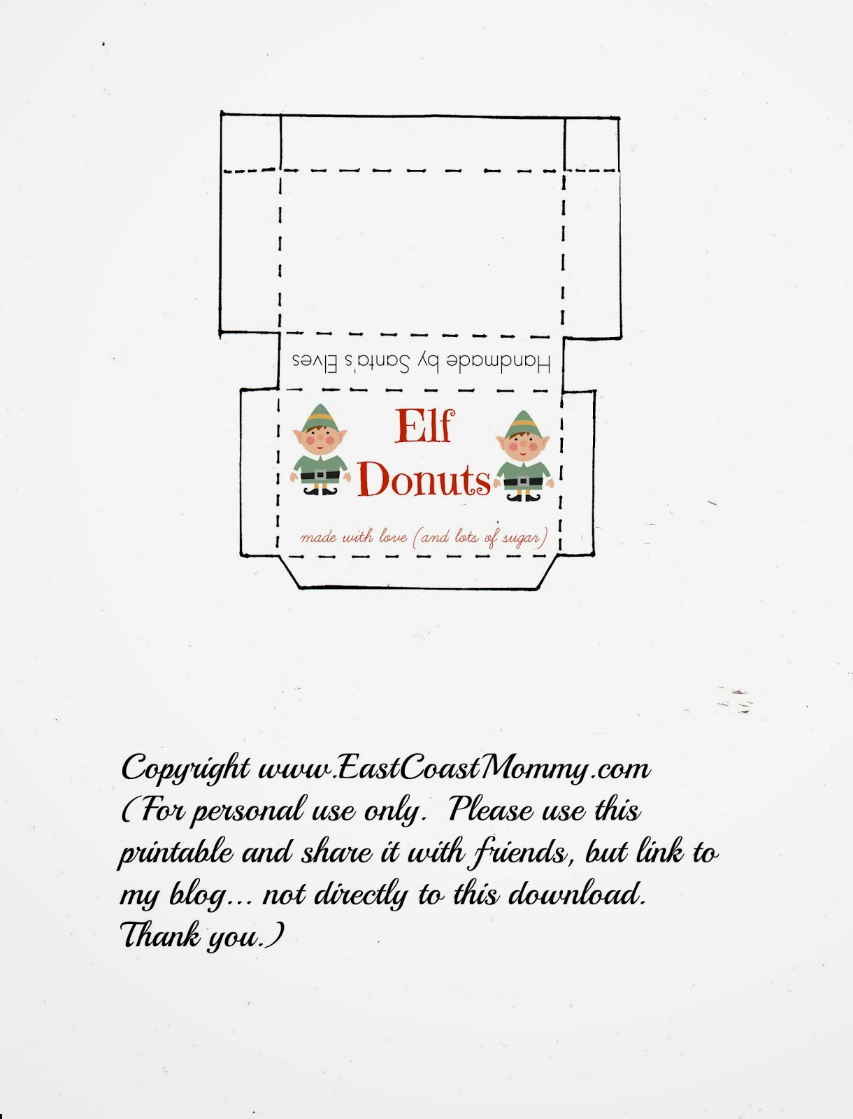 East Coast Mommy Elf On The Shelf Donuts Free Printable Box