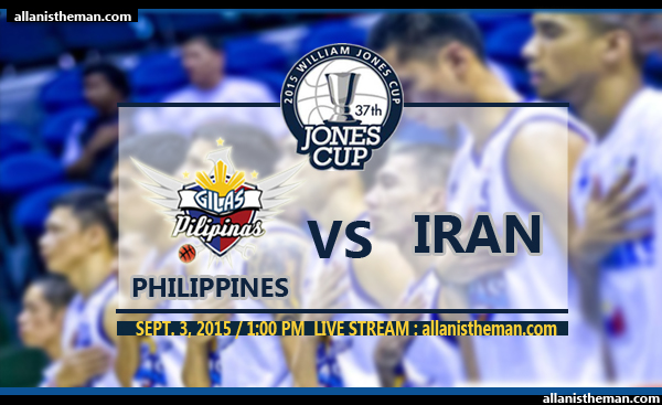 Jones Cup 2015: Gilas Philippines vs Iran FREE LIVE STREAMING