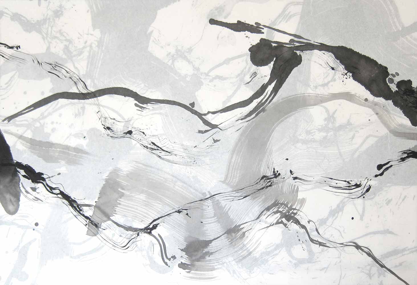Encre de Chine, lavis et graphite sur papier de soie marouflé sur papier de soie, réversible, 65 x 95 cm, 20 avr. 18 - © Annik Reymond Encre de Chine, lavis et graphite sur papier de soie marouflé sur papier de soie, réversible, 65 x 95 cm, 20 avr. 18 - © Annik Reymond