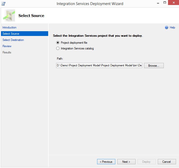 SSIS DEPLOY DEVELOPED SSIS PROJECT TO INTEGRATION SERVICES CATALOG