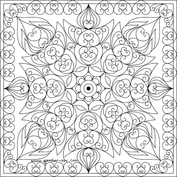 Gambar Mewarnai Mandala Untuk Dewasa Contoh Gambar Mewarnai