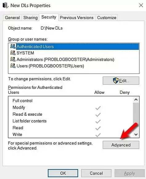 Advanced Security Settings Advanced Security Settings