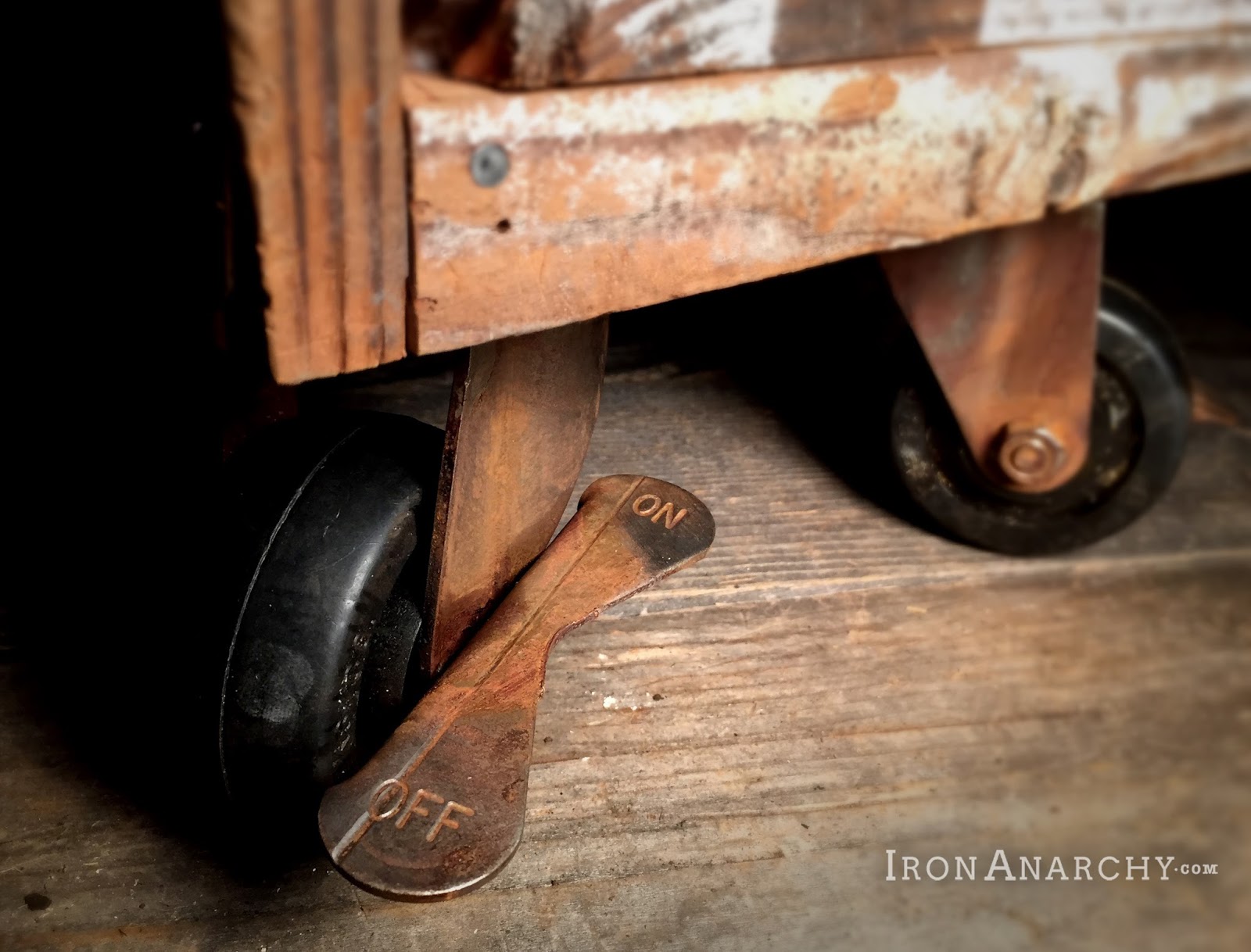 Vintage Factory Cart Casters with Brakes