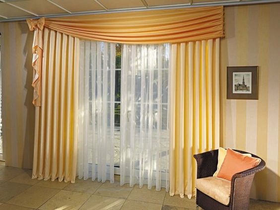 Modern window curtains in cute golden theme Modern window curtains in cute golden theme