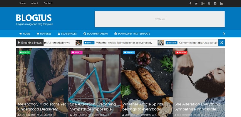 Blogius Free Blogger Template