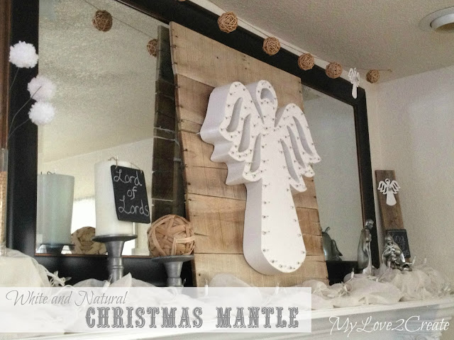 MyLove2Create, White and Natural Christmas Mantle