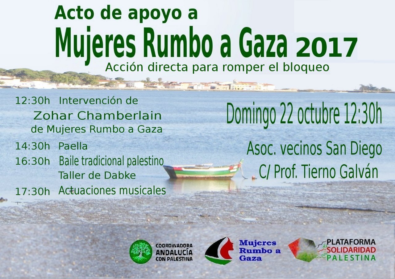 Domingo 22 Octubre, 12.30H: Acto de apoyo a MUJERES RUMBO A GAZA en Sevilla