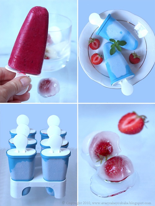 lody jogurtowe truskawkowo-jagodowe z melisą