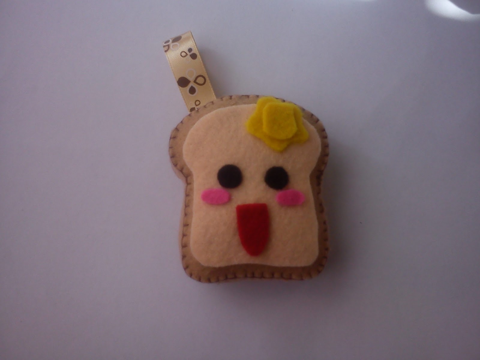Tutorial Felt Kawaii Toast Bread with Butter Key Chain